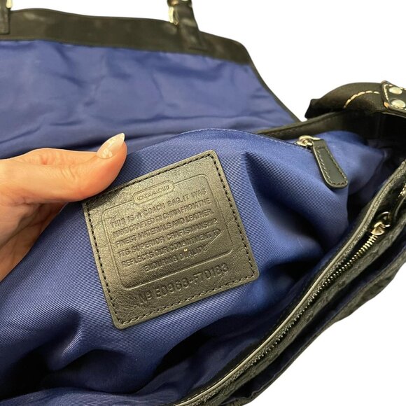 ๐ค Vintage Y2K Coach Signature Voyager Black Monogram Messenger Crossbody Bag - Picture 4 of 8